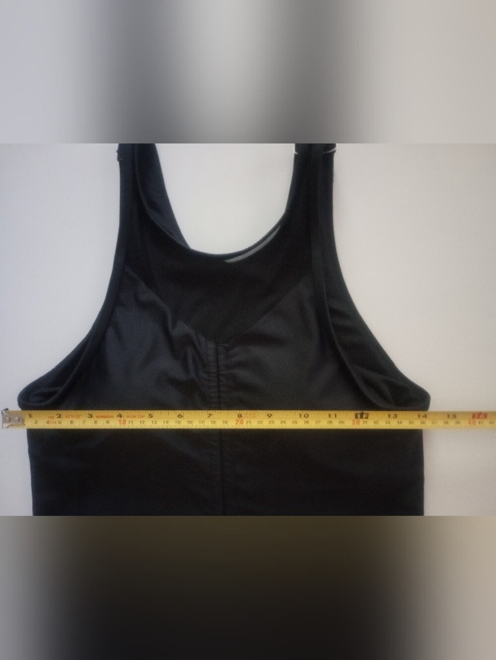 Black Racerback Tankini Top with Drawstring Front - Picture 4 of 5